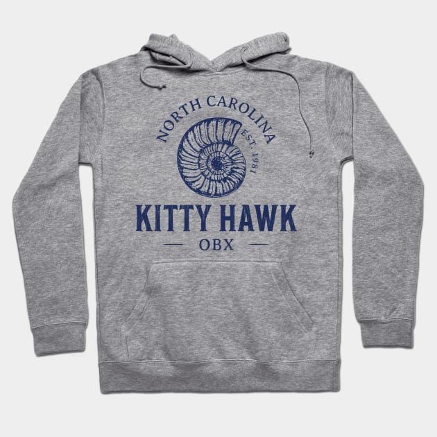 Kitty Hawk, NC Summertime Vacationing Seashell Hoodie by Contentarama